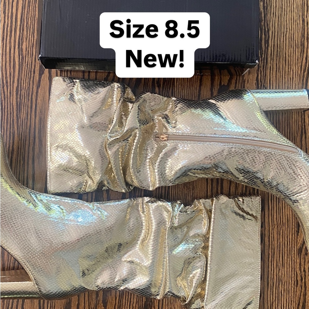 New York and Company gold boots new in box size 8.5